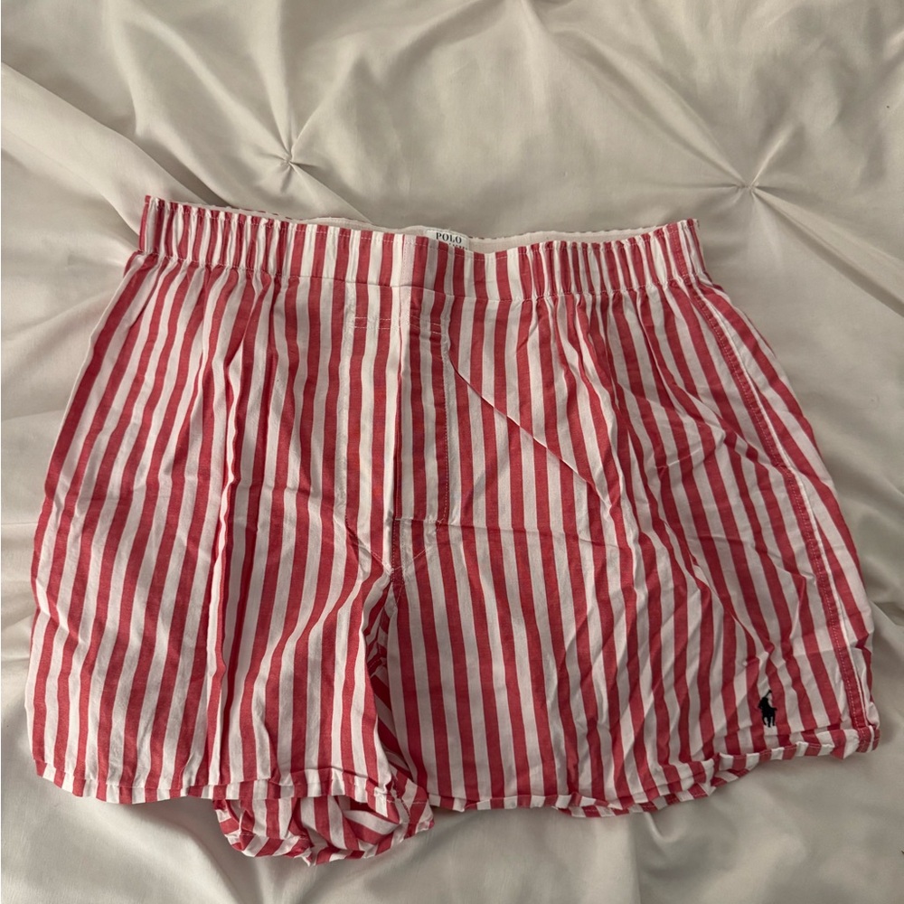 Polo by Ralph Lauren Red and White Striped Shorts